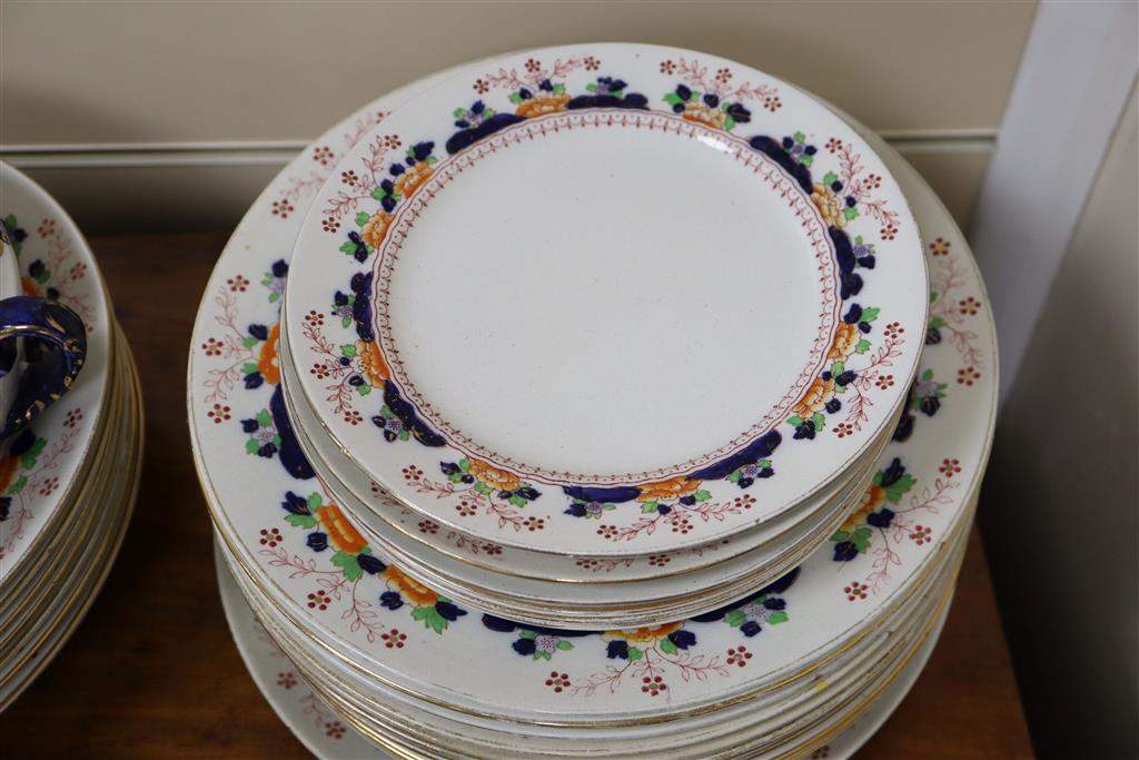 A Staffordshire S. Fielding & Co., Devon ware part dinner service, including graduated meat dishes and sauce, vegetable and soup ture